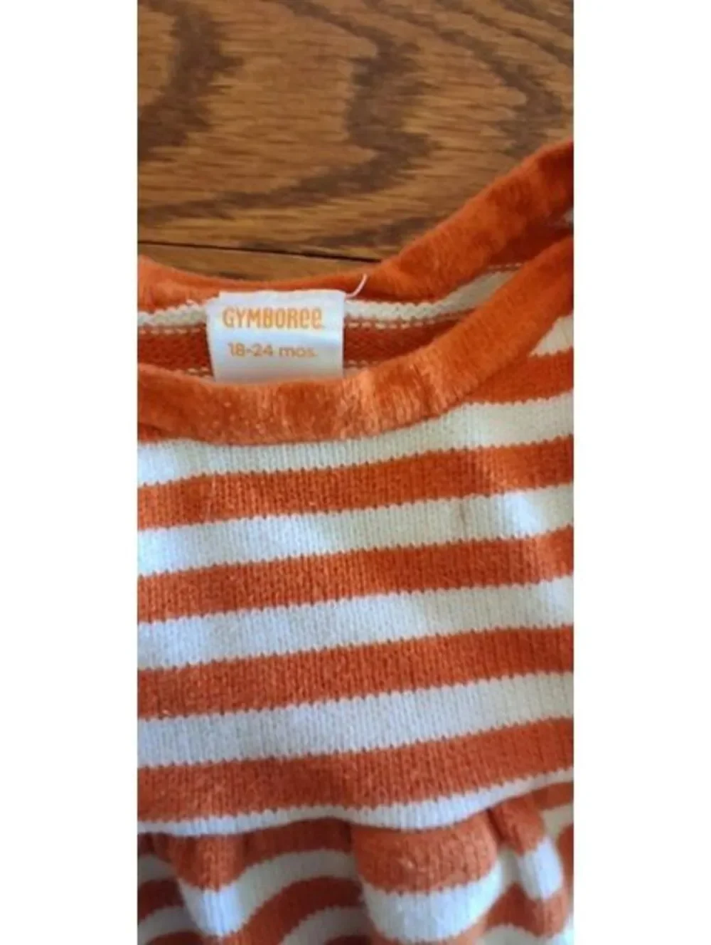 Gymboree Orange and White Striped Baby Dress with Pumpkin Appliques 18-24 Months